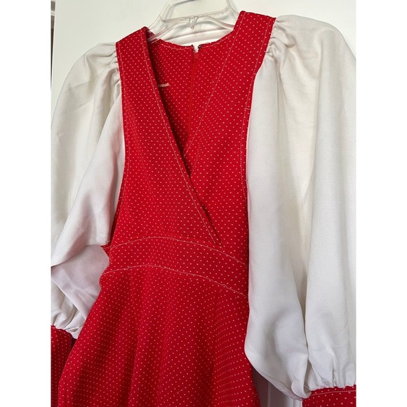 Vintage Rare 60s Jumpsuit Romper Zip Up Womens Red & White Wide Leg One Piece XS - Picture 7 of 11